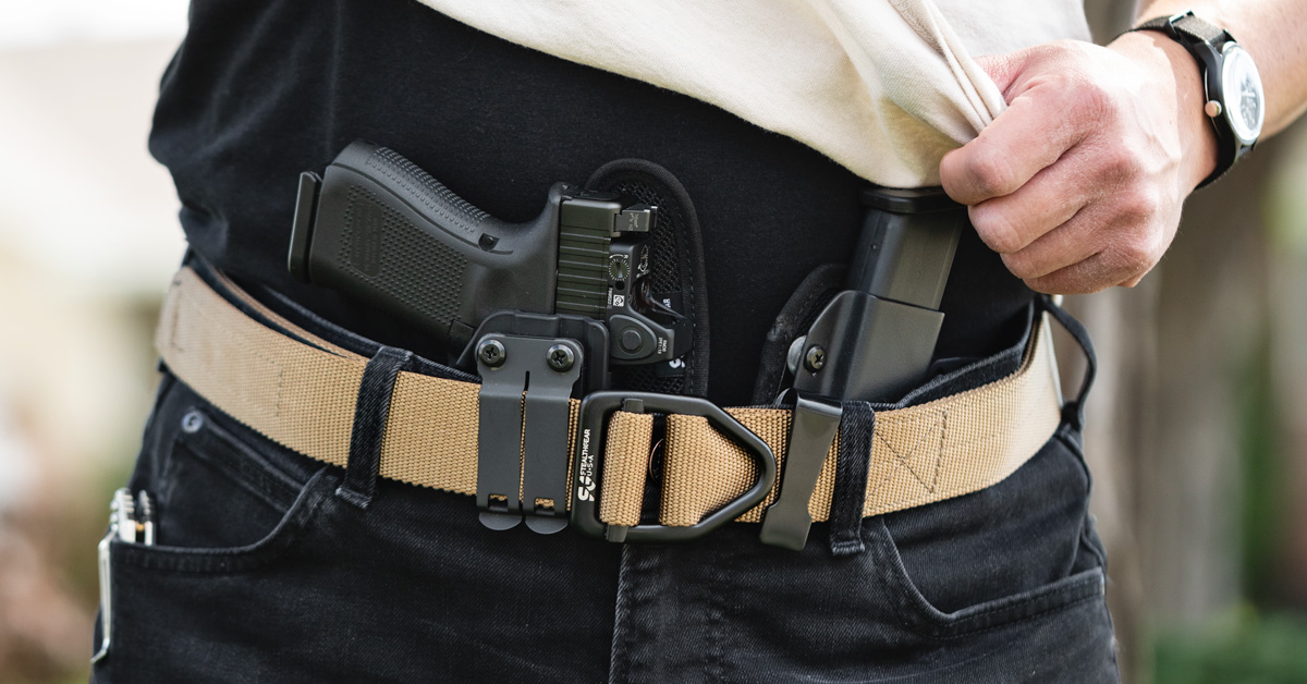 Ventcore Appendix Plus holster on a StealthGearUSA EDC Belt